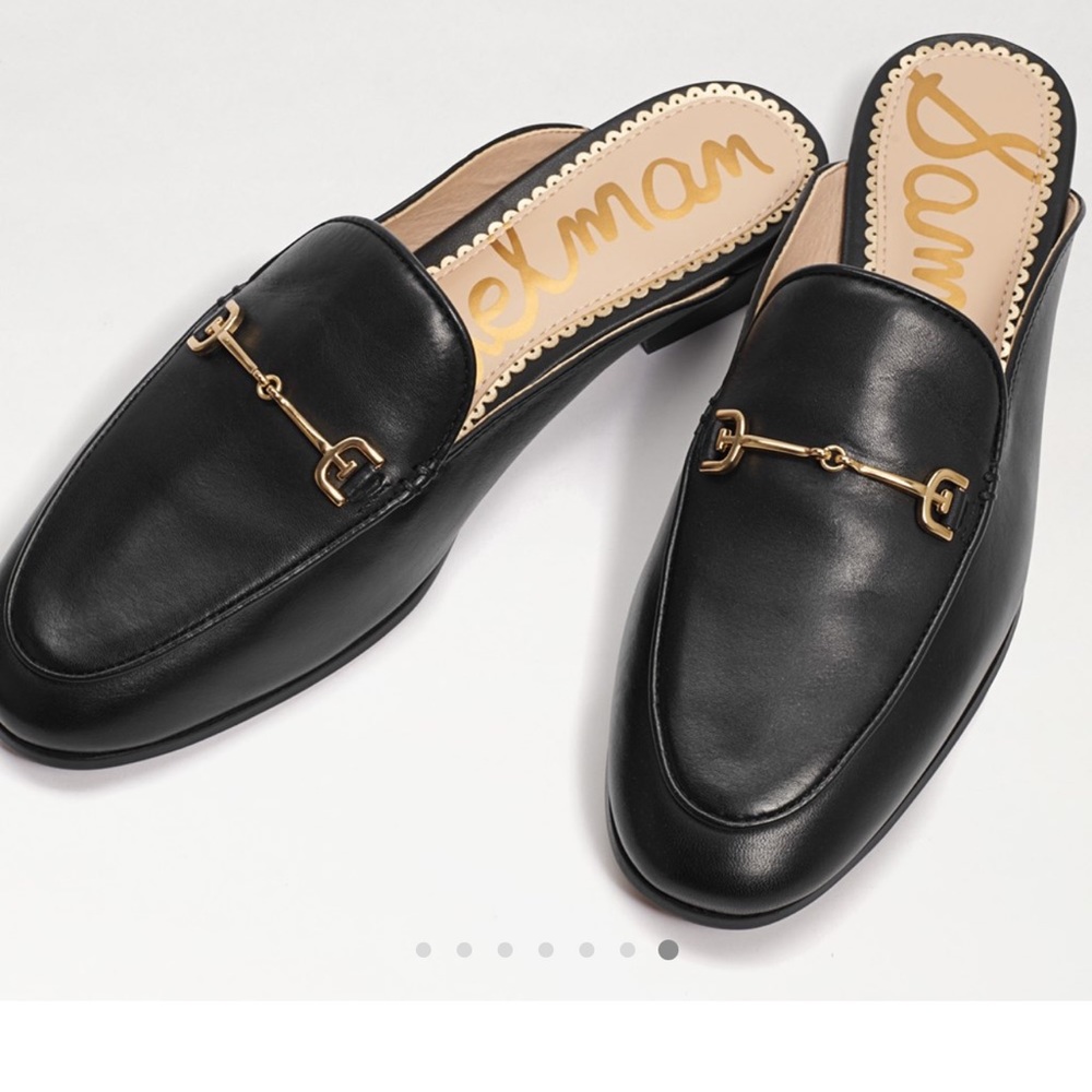 Sam Edelman LINNIE BIT MULE Black Leather with Hardware Accent Sz 6.5 NWT